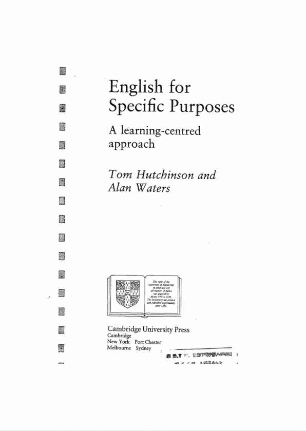 English for Specific Purposes by Hutchinson